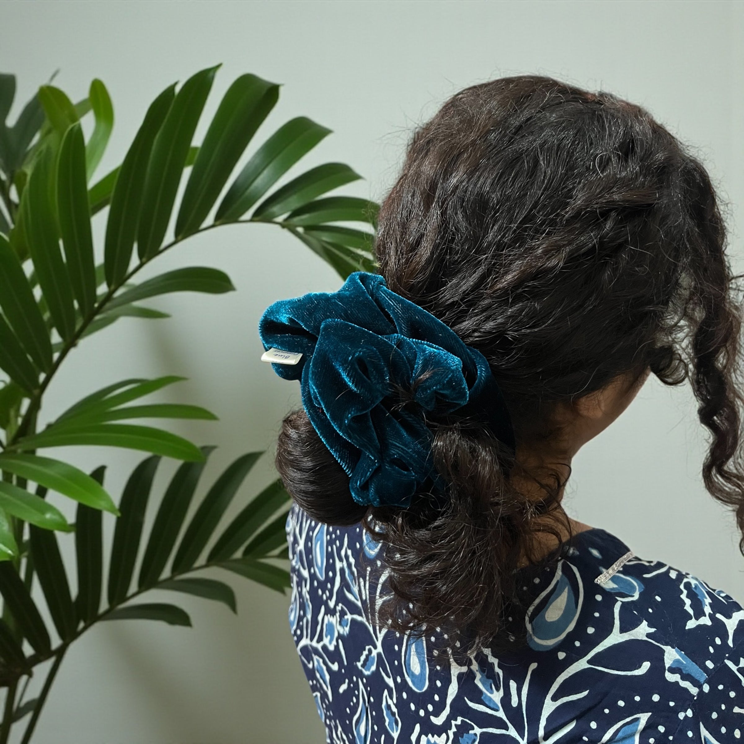 Deep Teal Velvet Scrunchie