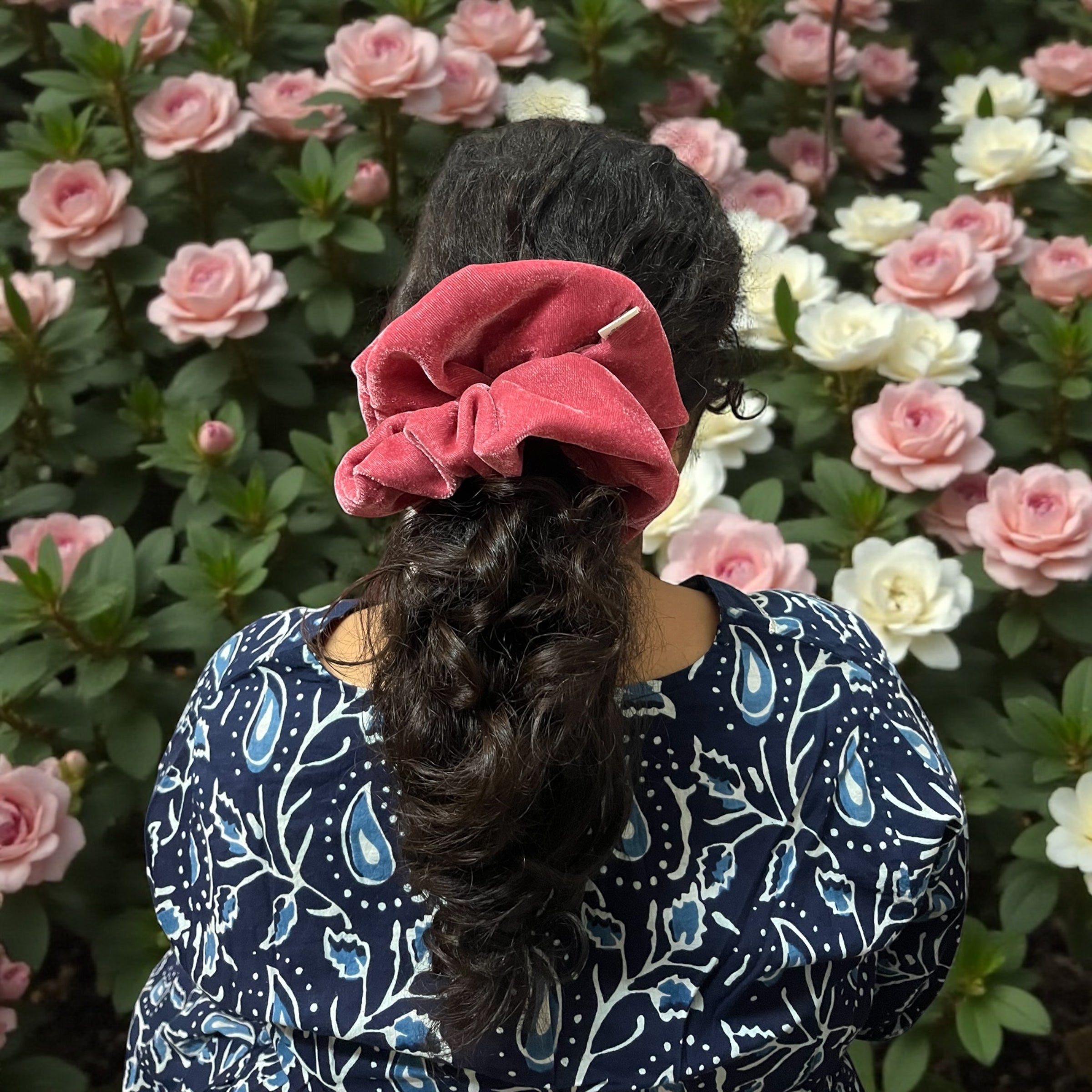 Rosewood Velvet Scrunchie