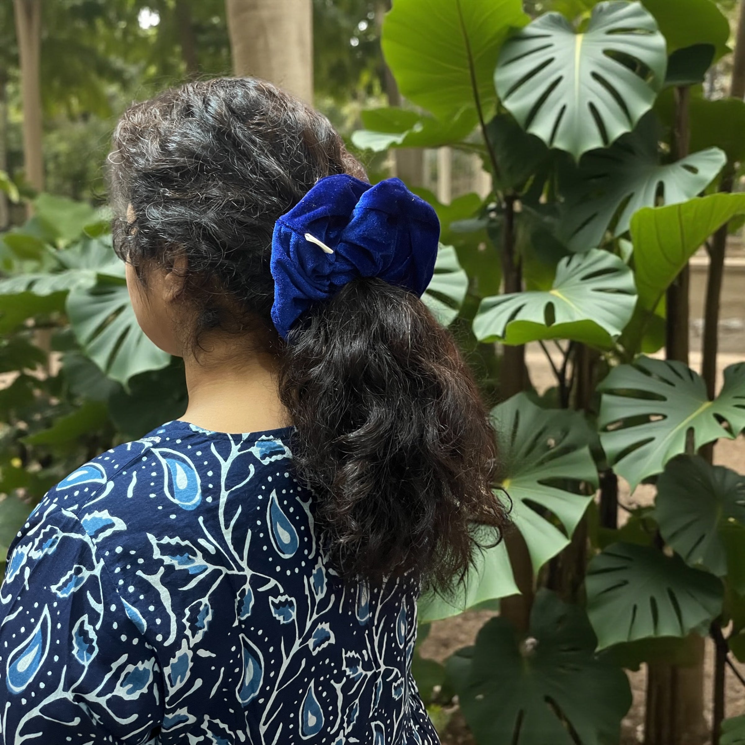 Royal Sapphire Velvet Scrunchie