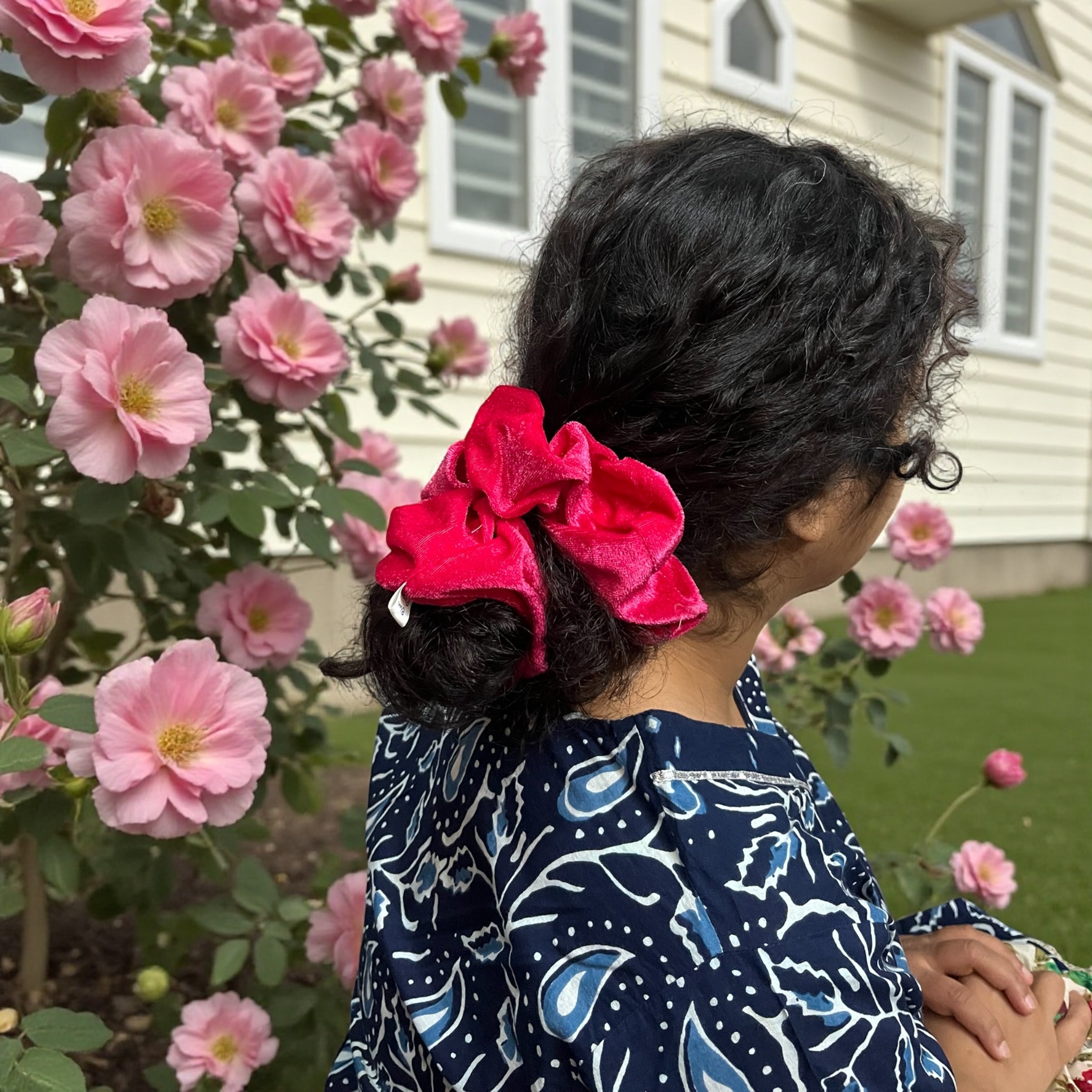 Raspberry Velvet Scrunchie