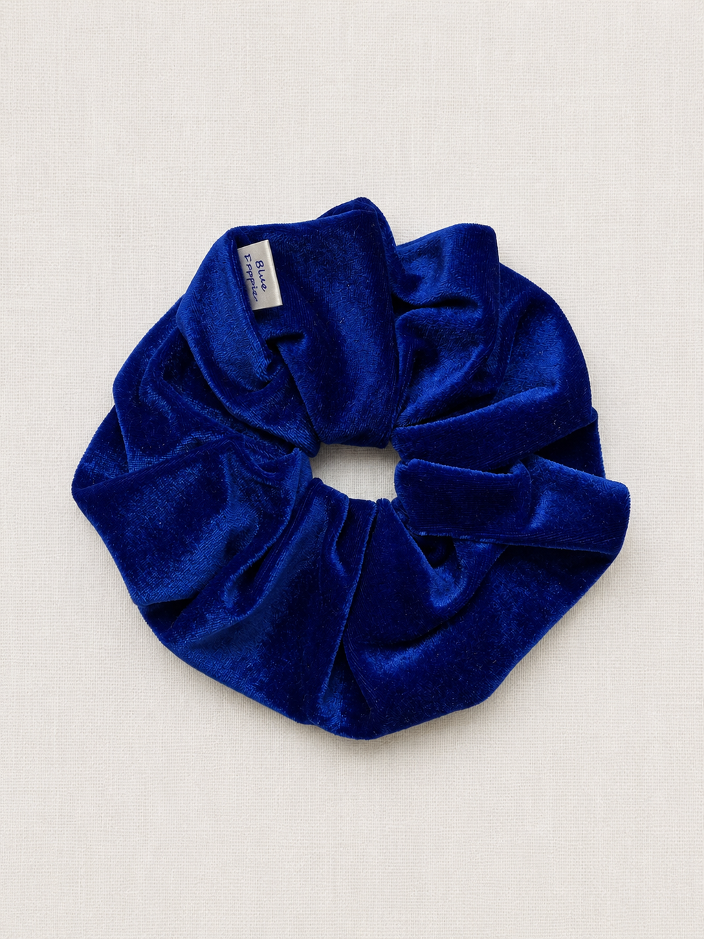 Royal sapphire velvet scrunchie by Blue Poppies