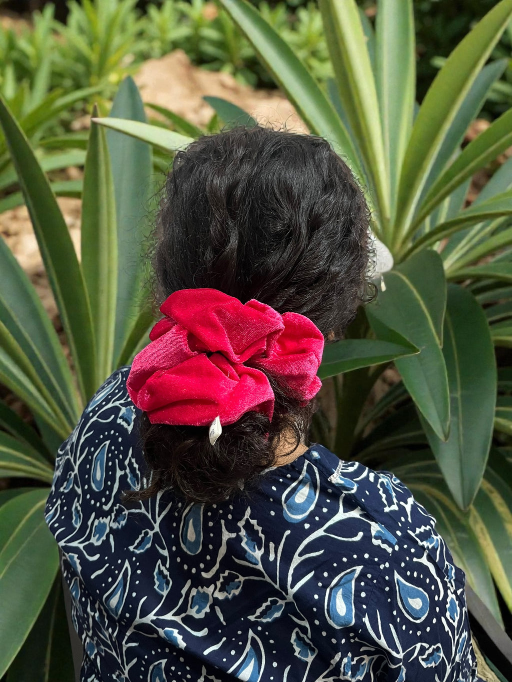 Raspberry Velvet Scrunchie