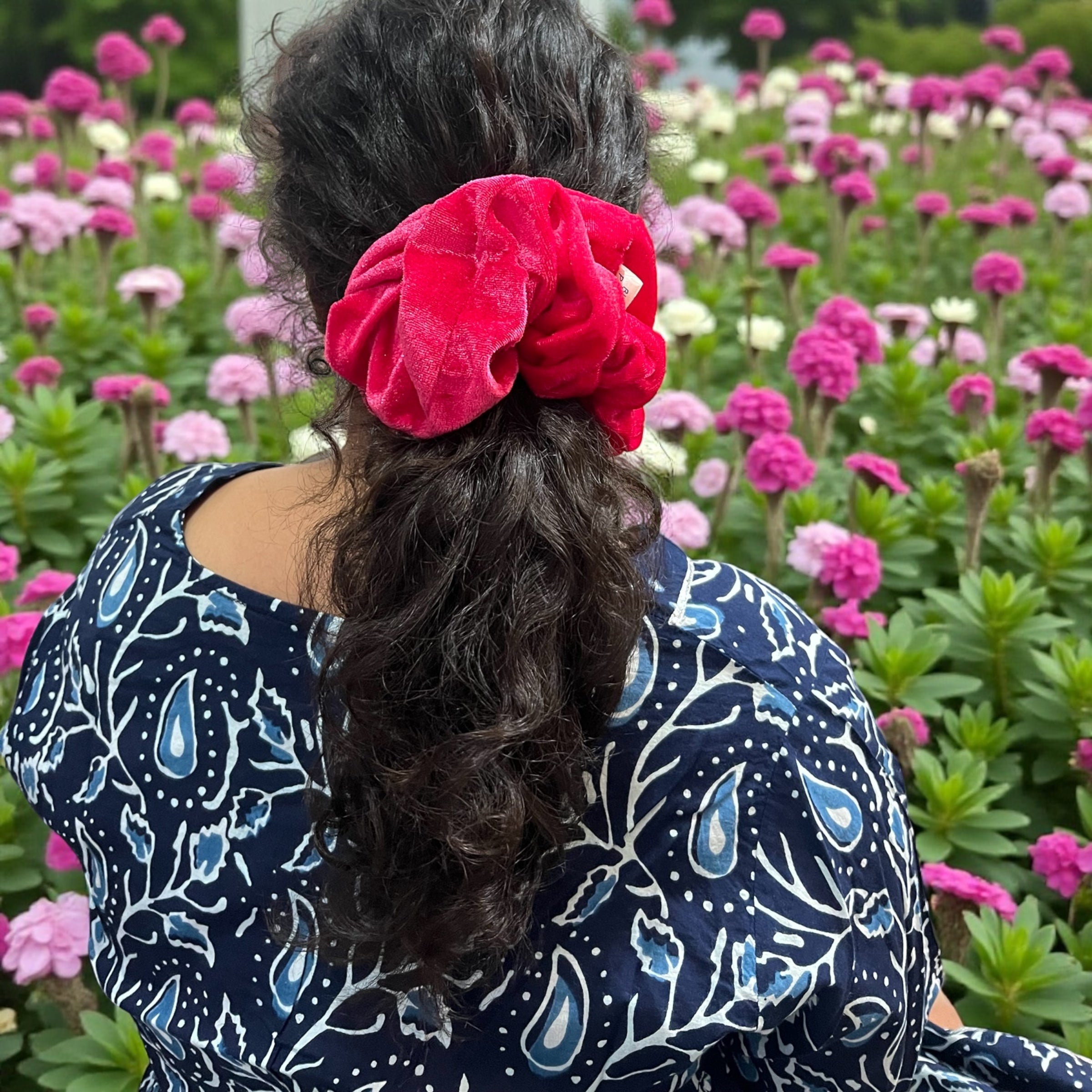 Raspberry Velvet Scrunchie