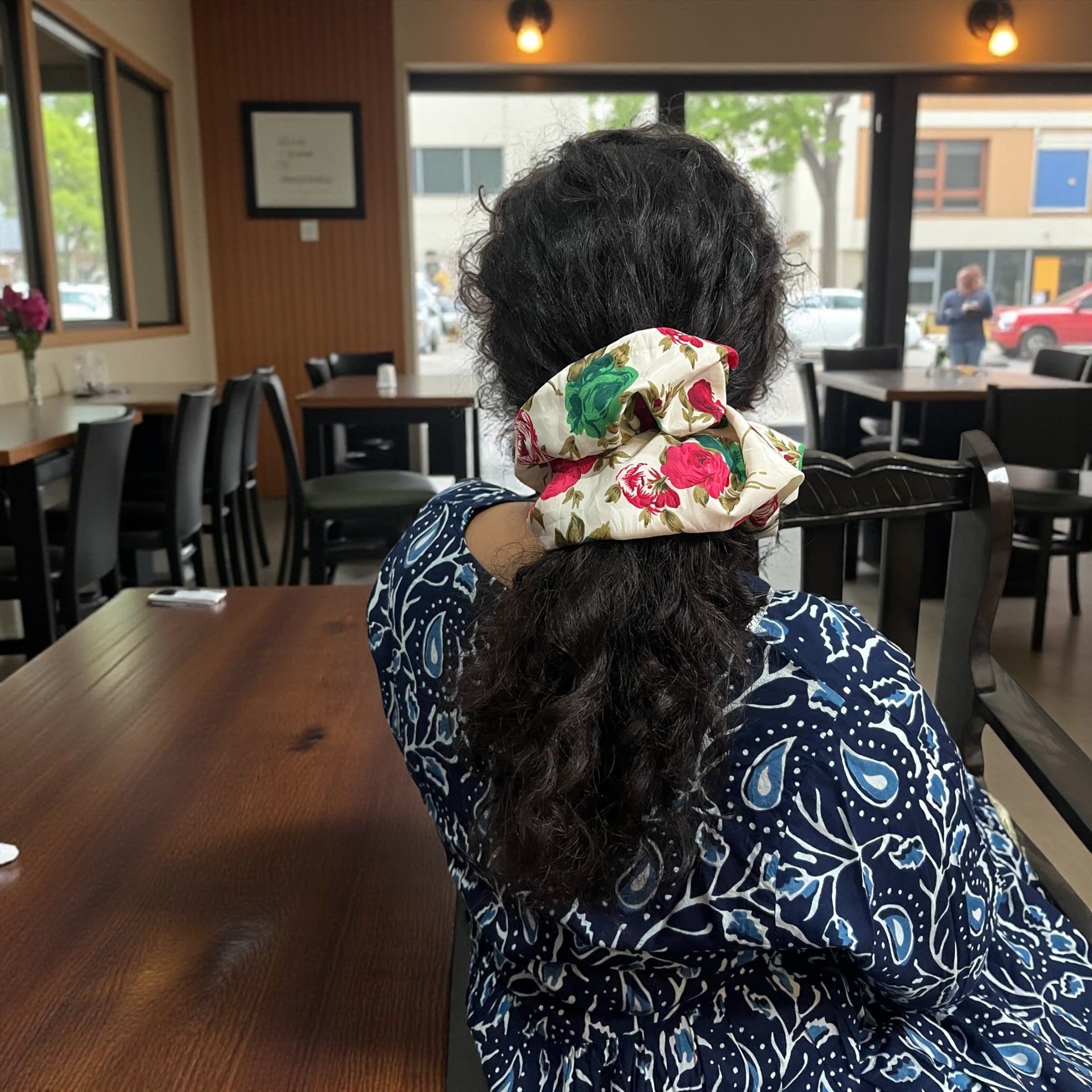 Vintage Bloom Satin Scrunchie