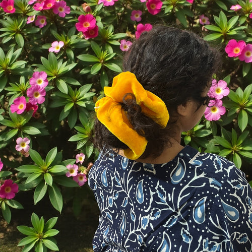 Golden Honey Velvet Scrunchie