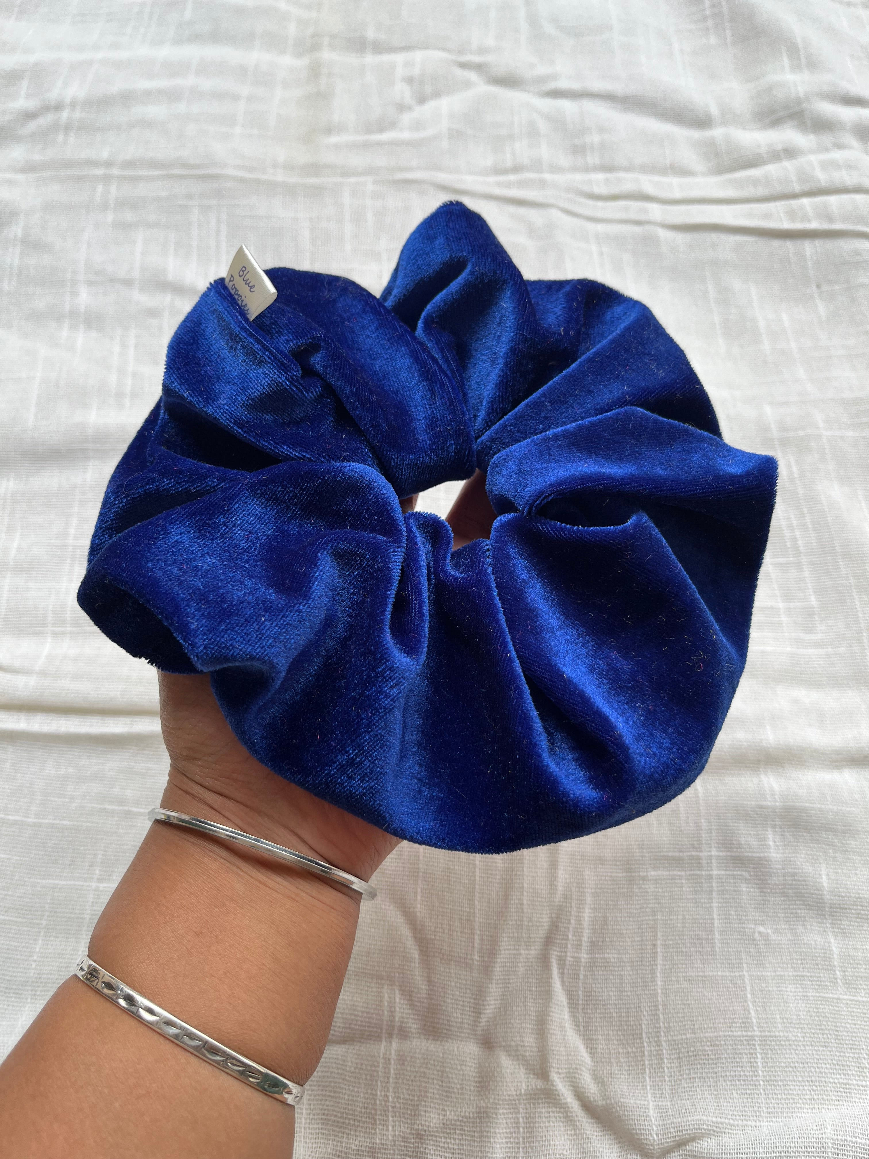 Royal Sapphire Velvet Scrunchie