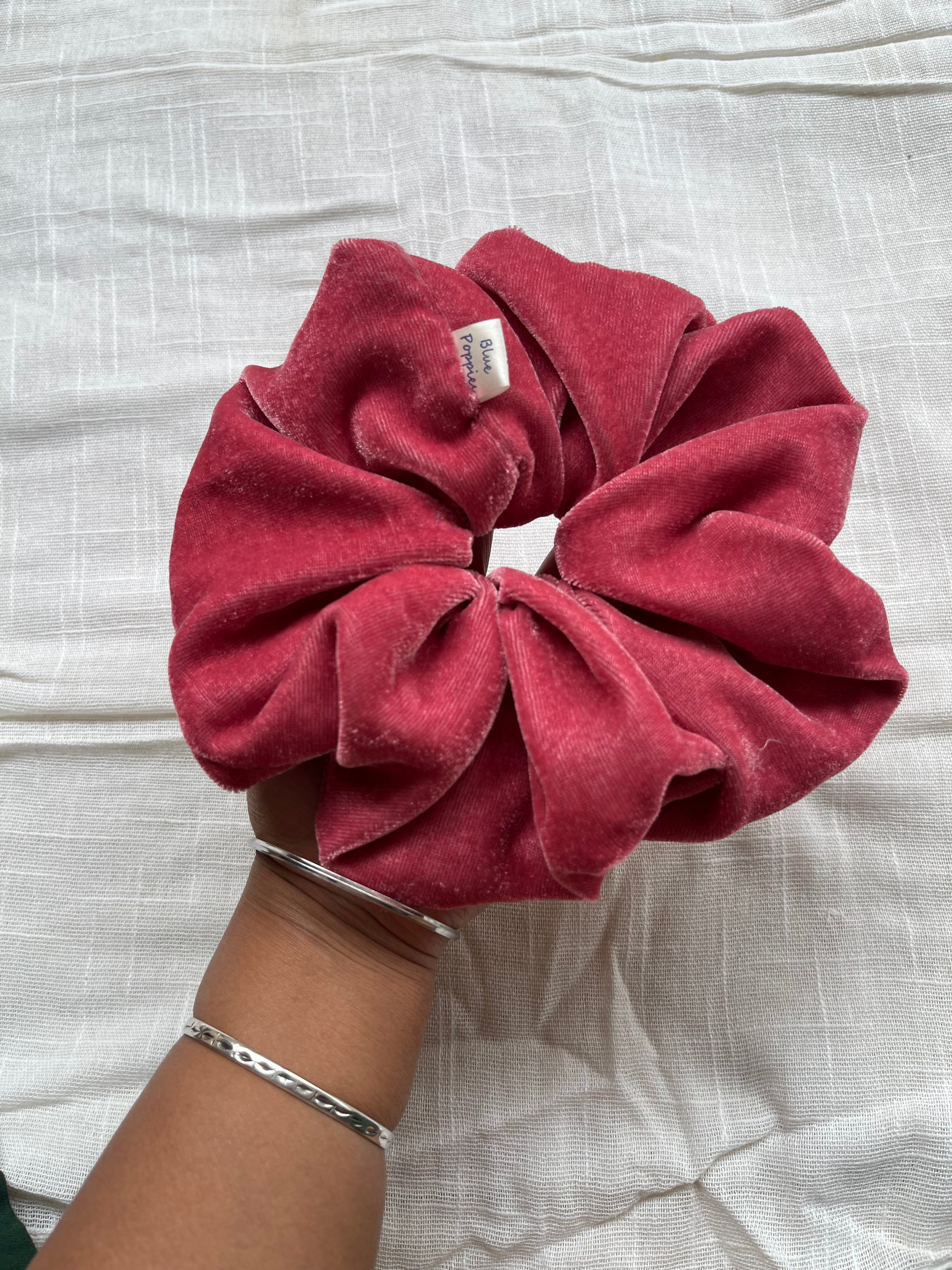 Rosewood Velvet Scrunchie